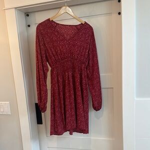 Elegant Red Floral Dress